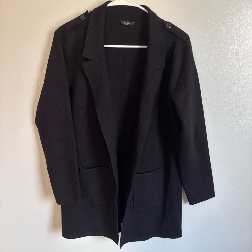 Vila Milano Black cotton blend cardigan sweater size Large